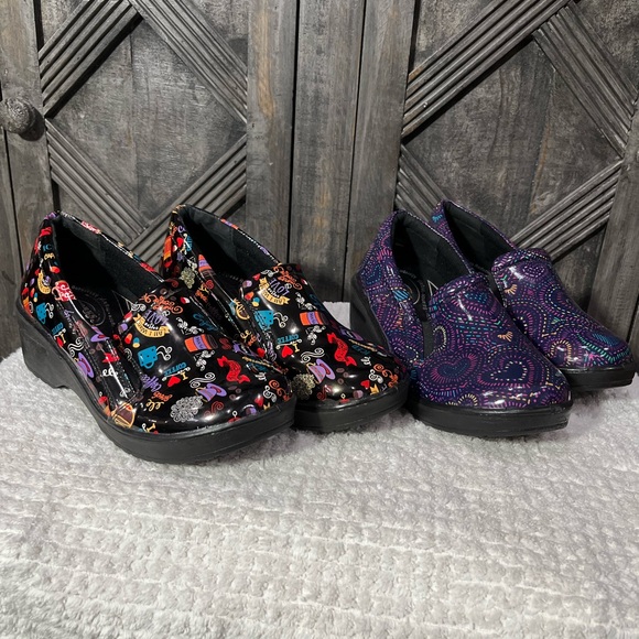 2p EASY WORKS Women’s Slip on Clogs Comfort Shoes Size 7 M Coffee Black & Colors - Picture 1 of 6